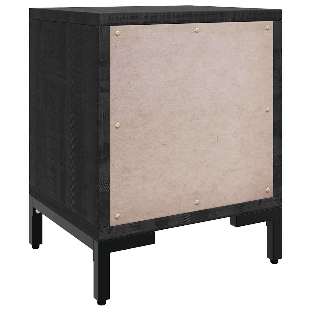 Bedside Cabinet Black 36x30x45 cm Solid Pinewood