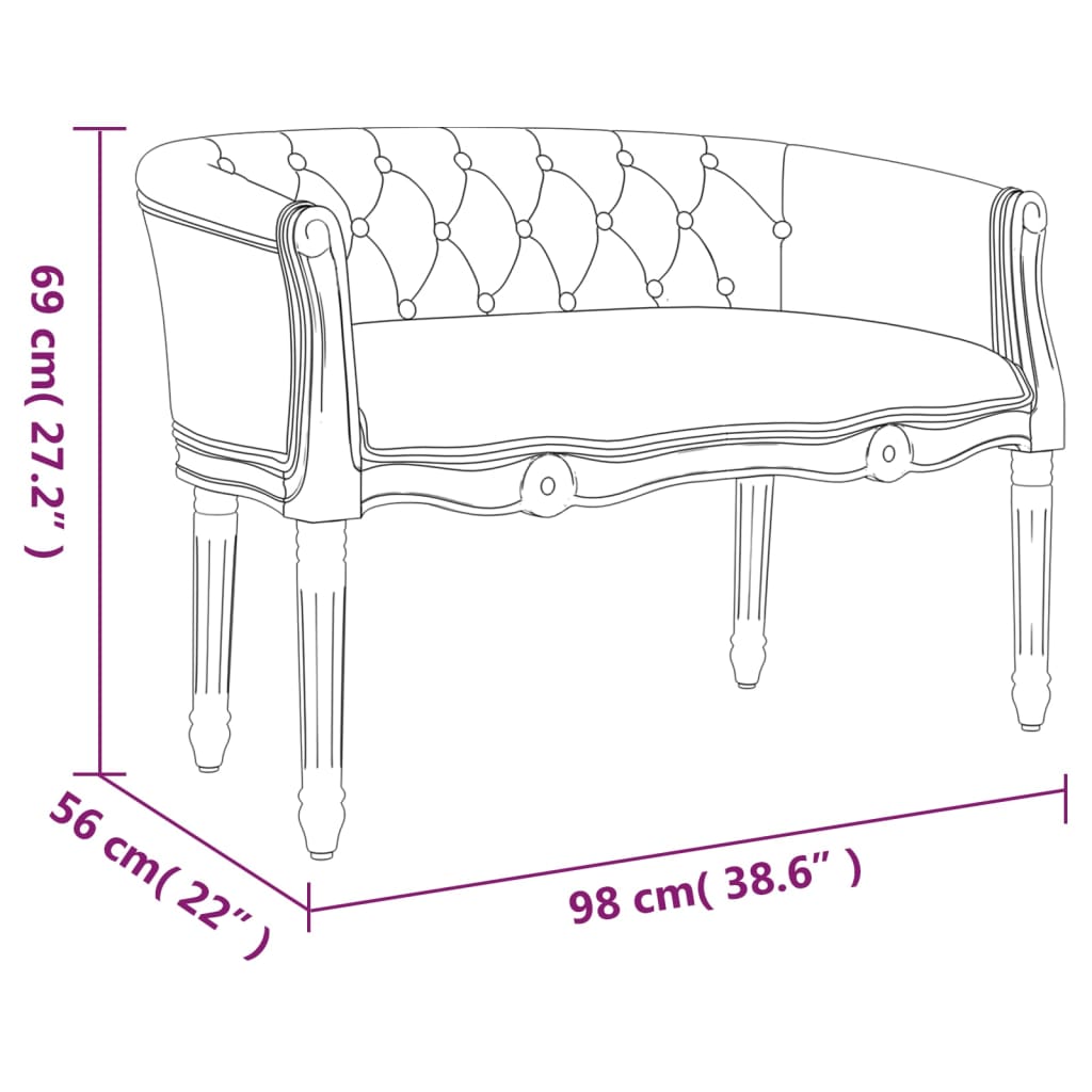 Bench 98x56x69 cm Linen