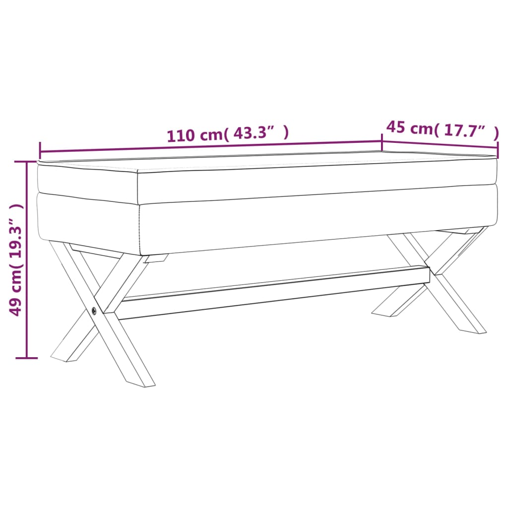 Storage Stool 110x45x49 cm Linen