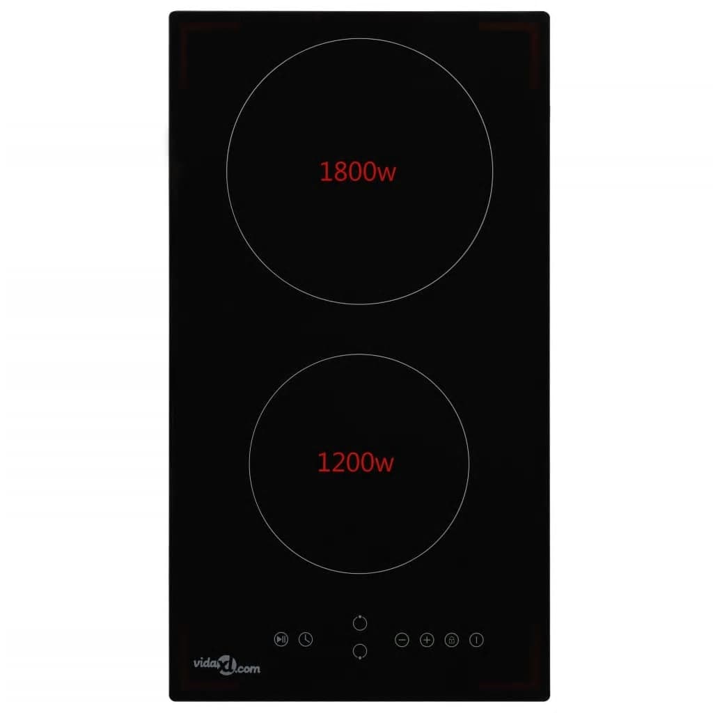 Ceramic Hob with 2 Burners Touch Control 3000 W