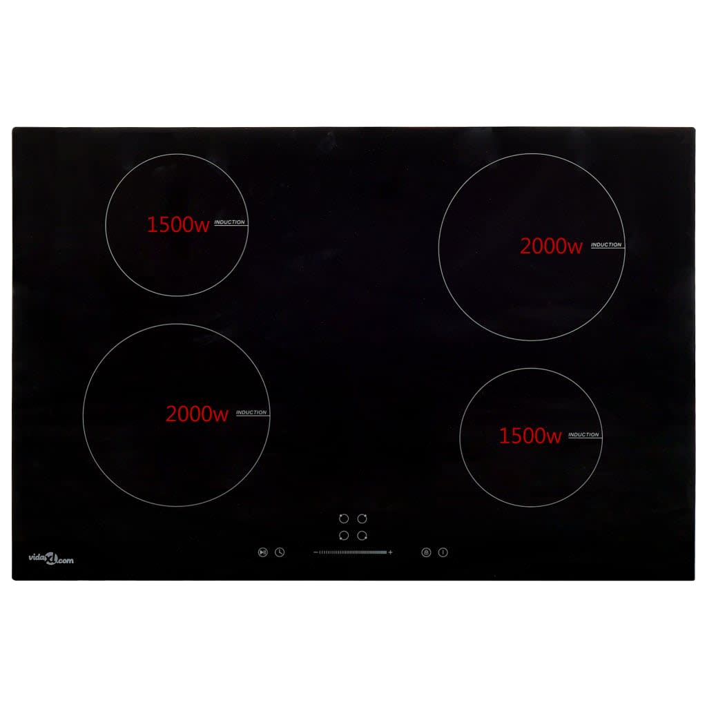 Induction Hob with 4 Burners Touch Control Glass 7000 W