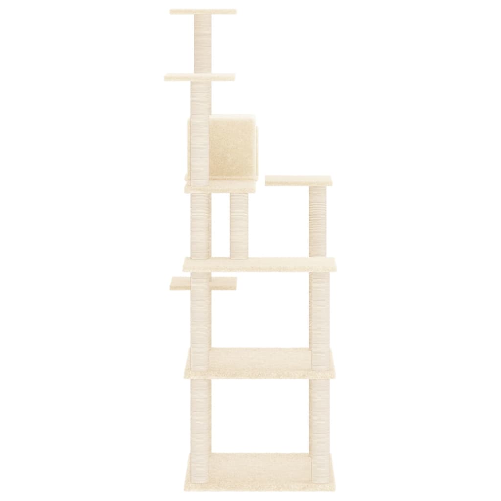 Cat Tree with Sisal Scratching Posts Cream 153 cm