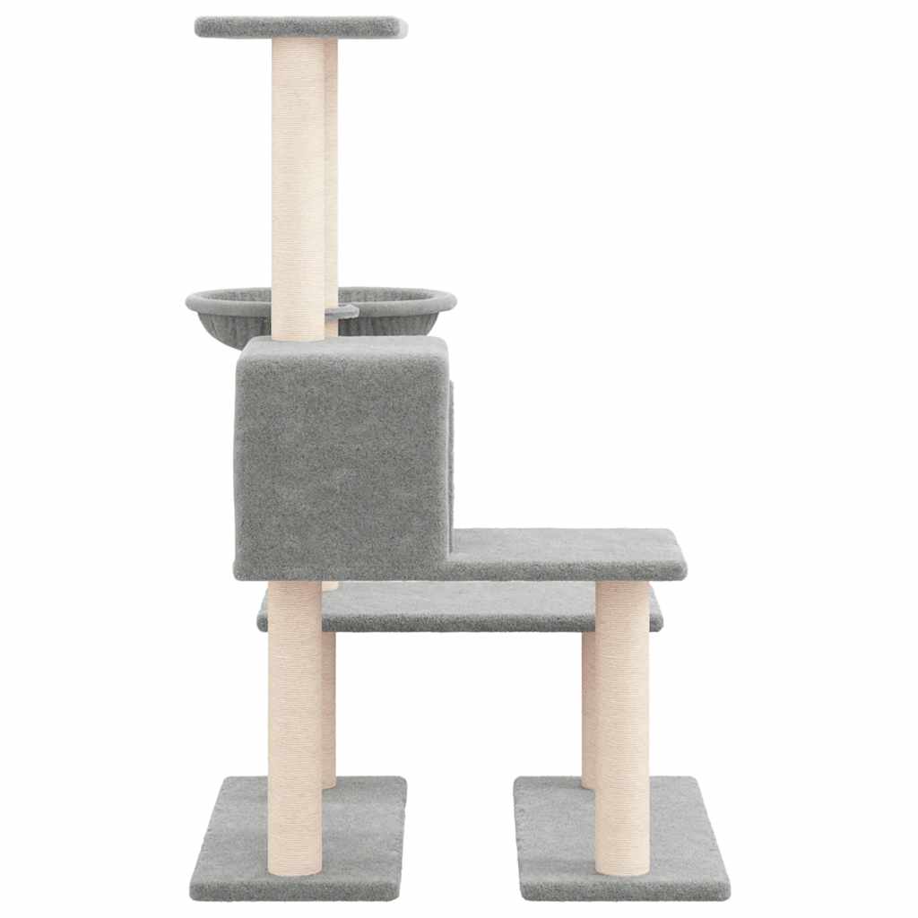 Cat Tree with Sisal Scratching Posts Light Grey 94.5 cm