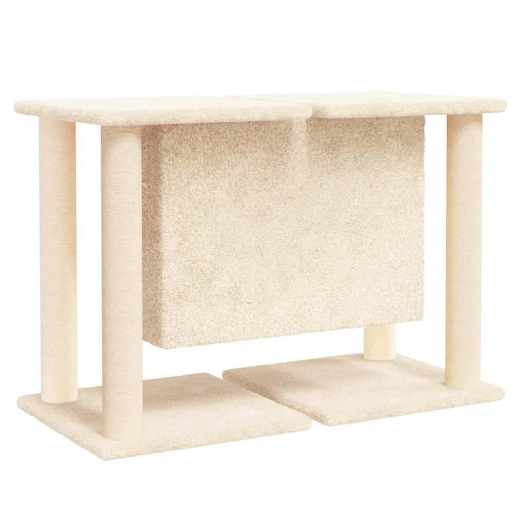 Cat Tree with Sisal Scratching Posts Cream 50 cm