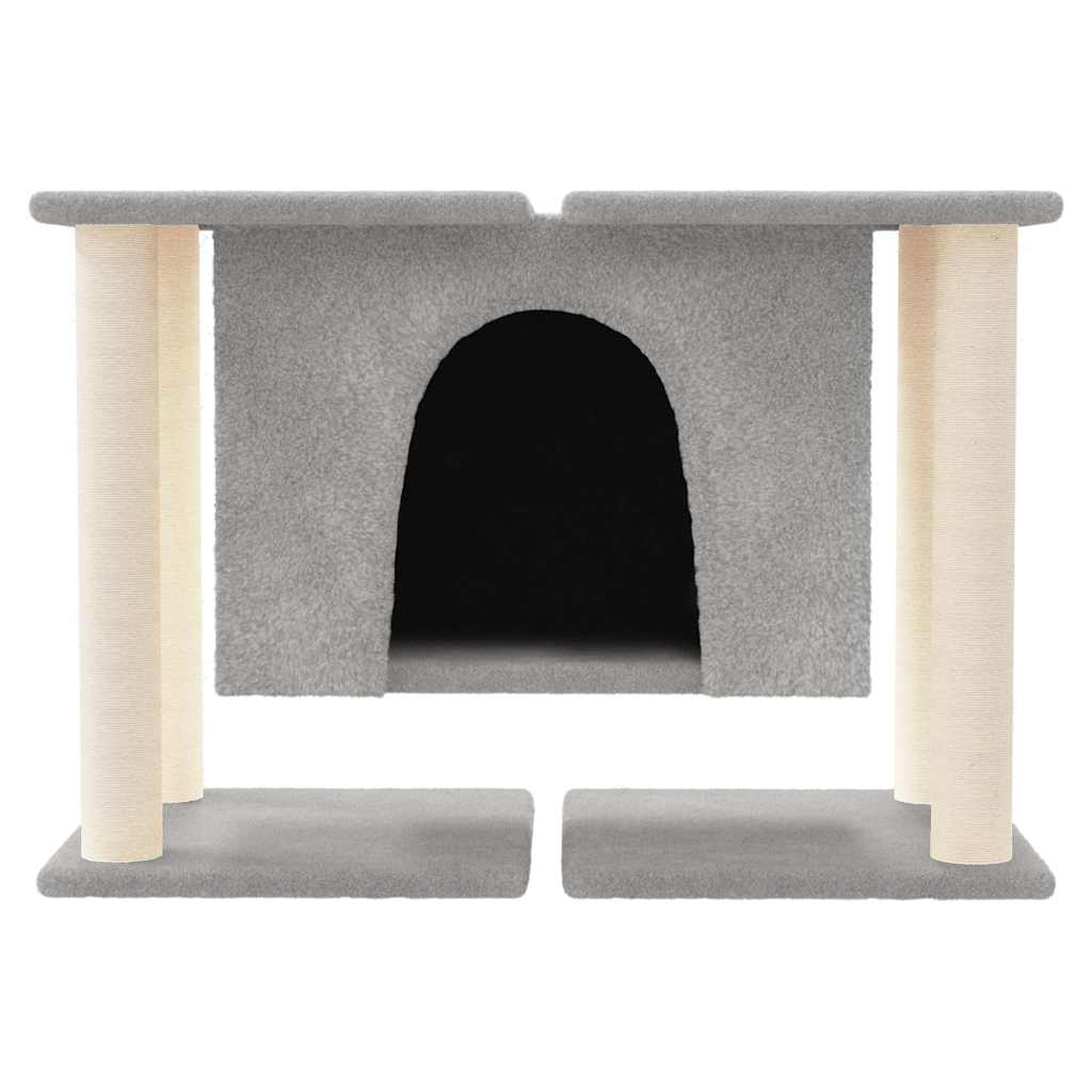 Cat Tree with Sisal Scratching Posts Light Grey 50 cm