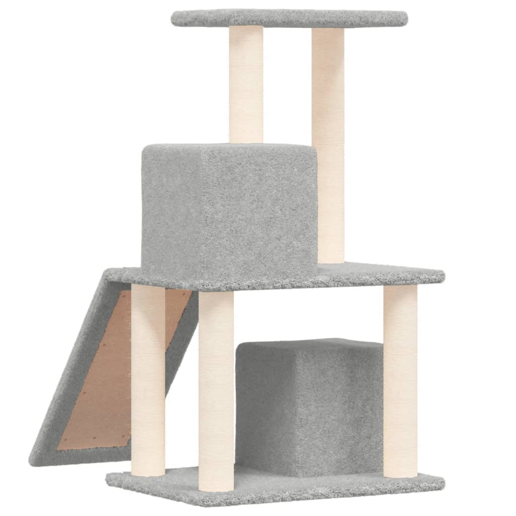Cat Tree with Sisal Scratching Posts Light Grey 82 cm