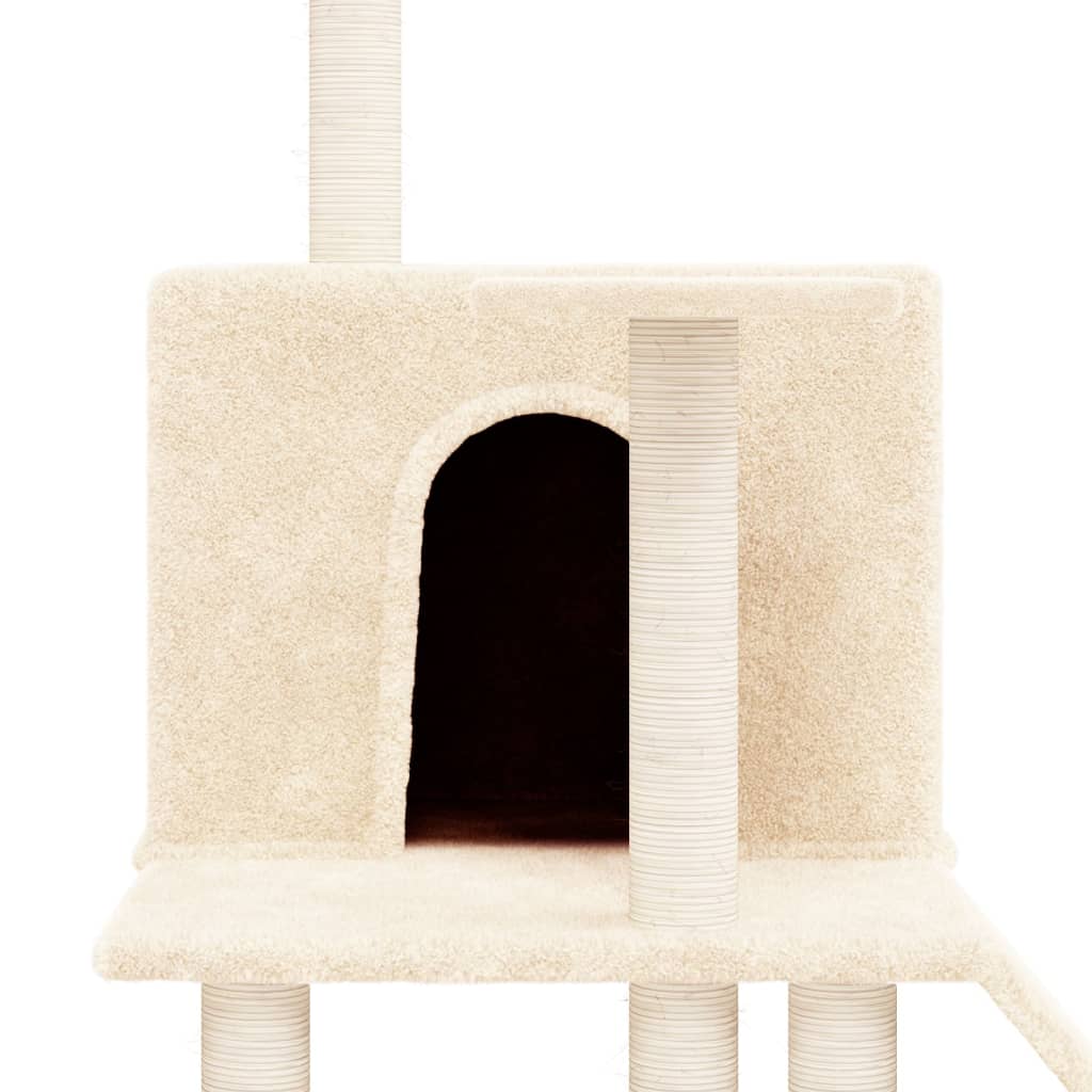 Cat Tree with Sisal Scratching Posts Cream 109 cm