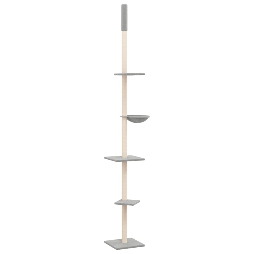 Floor to Ceiling Cat Tree Light Grey 263.5-289.5 cm
