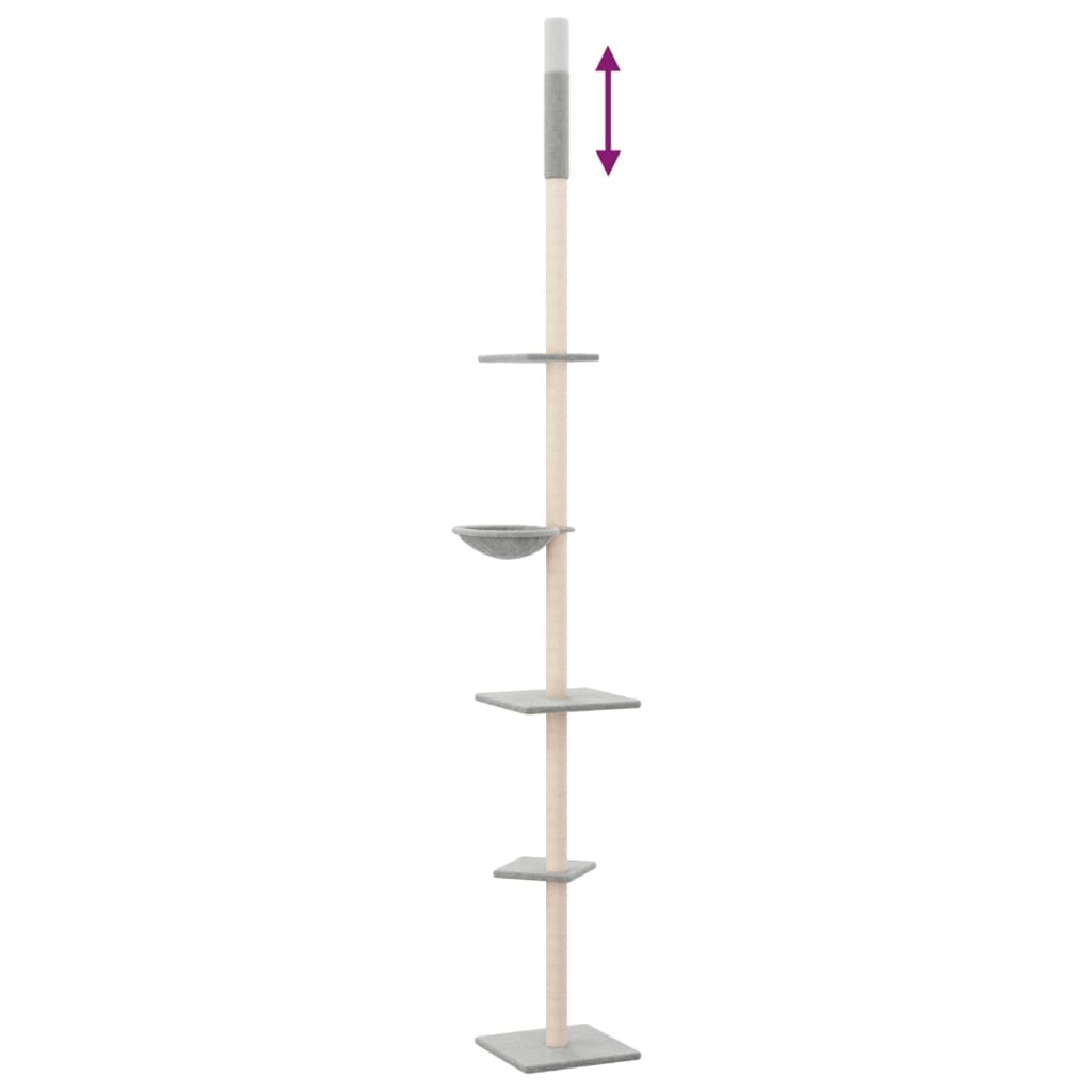 Floor to Ceiling Cat Tree Light Grey 263.5-289.5 cm