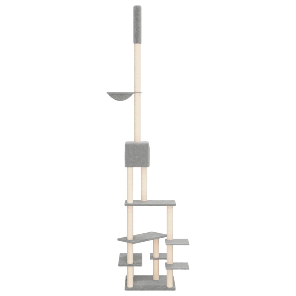 Floor to Ceiling Cat Tree Light Grey 268.5-294.5 cm