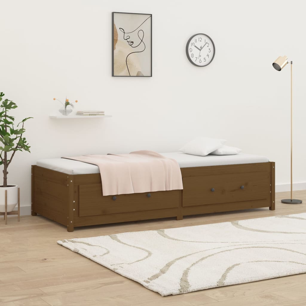 Day Bed without Mattress Honey Brown 90x190 cm Solid Wood Pine
