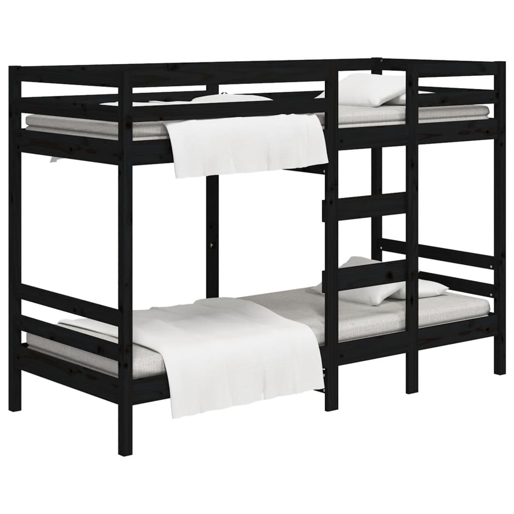 Bunk Bed without Mattress Black 90x190 cm Solid Wood Pine