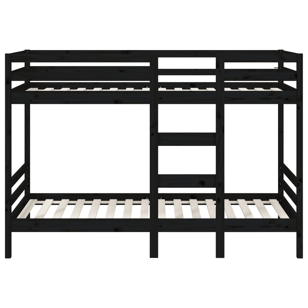 Bunk Bed without Mattress Black 90x190 cm Solid Wood Pine