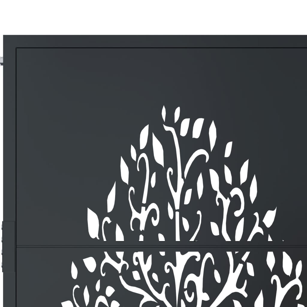 Garden Gate Anthracite 100x75 cm Steel Tree Design