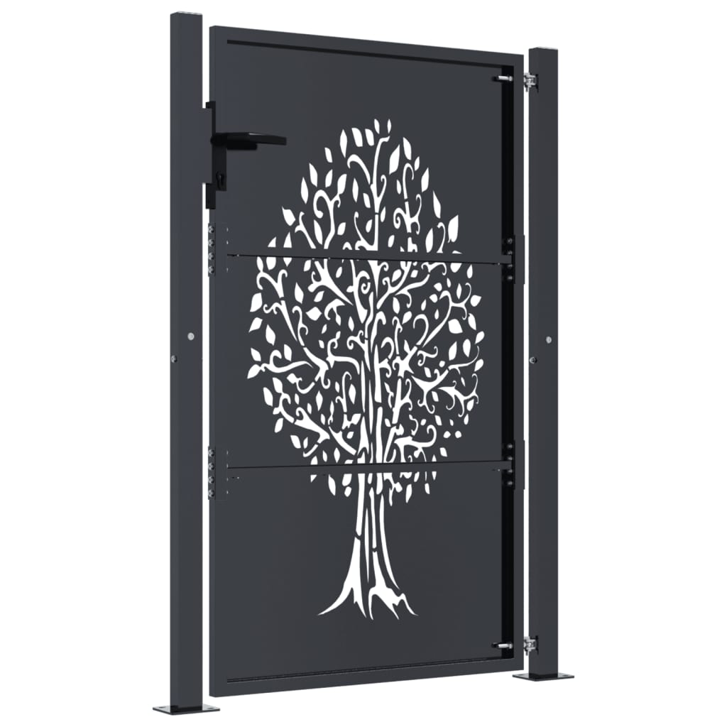 Garden Gate Anthracite 100x125 cm Steel Tree Design