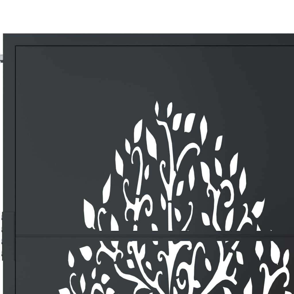 Garden Gate Anthracite 100x125 cm Steel Tree Design