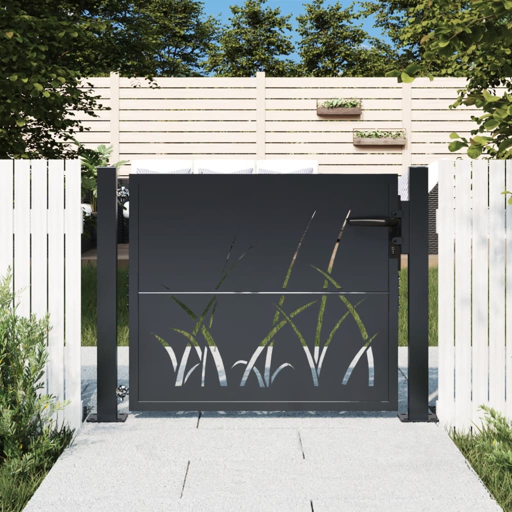 Garden Gate Anthracite 100x100 cm Steel Grass Design
