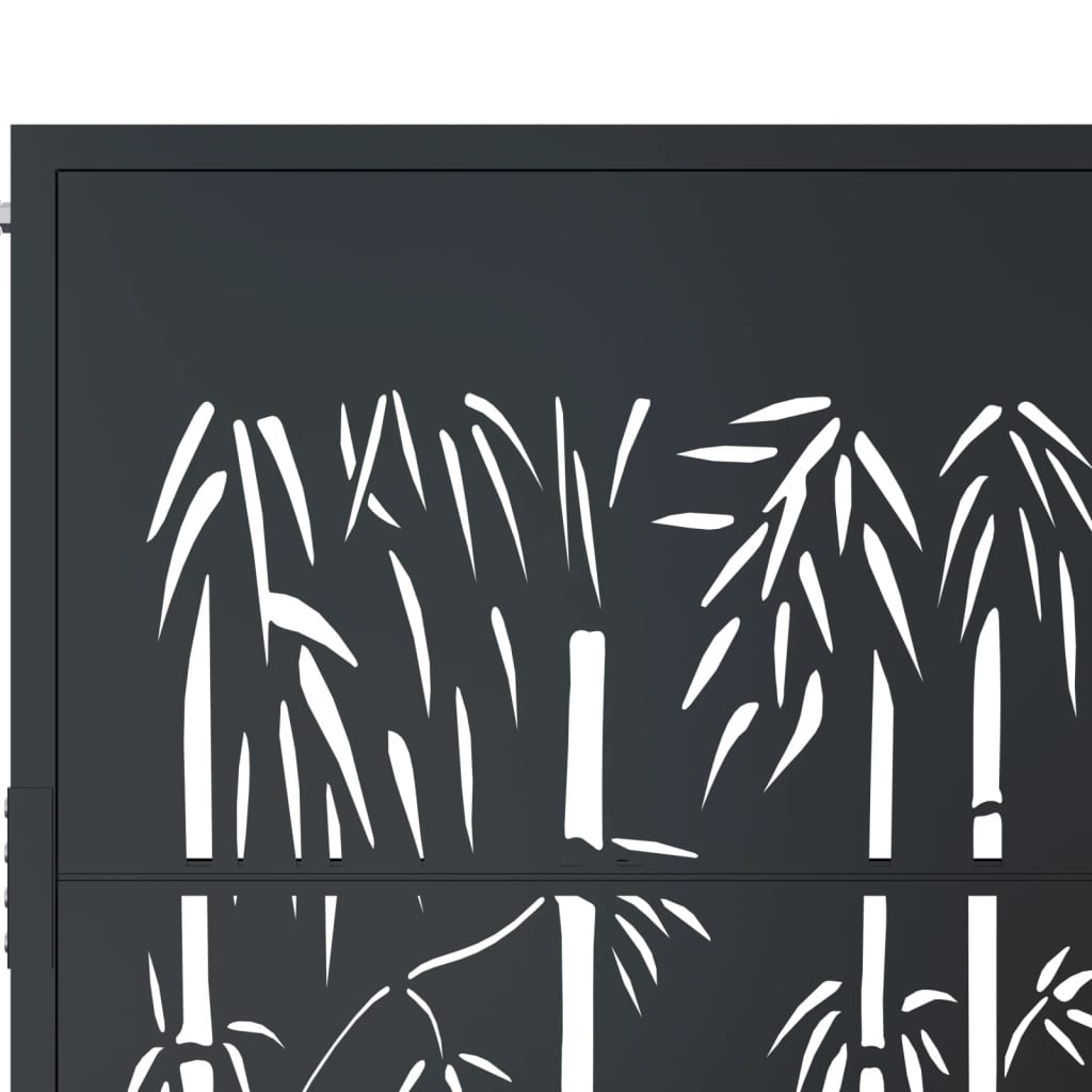 Garden Gate Anthracite 100x75 cm Steel Bamboo Design