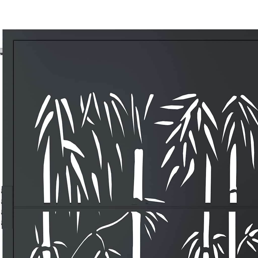 Garden Gate Anthracite 100x200 cm Steel Bamboo Design