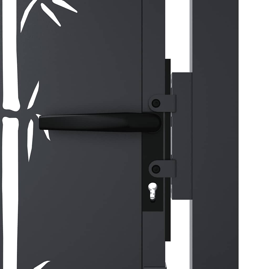 Garden Gate Anthracite 100x200 cm Steel Bamboo Design