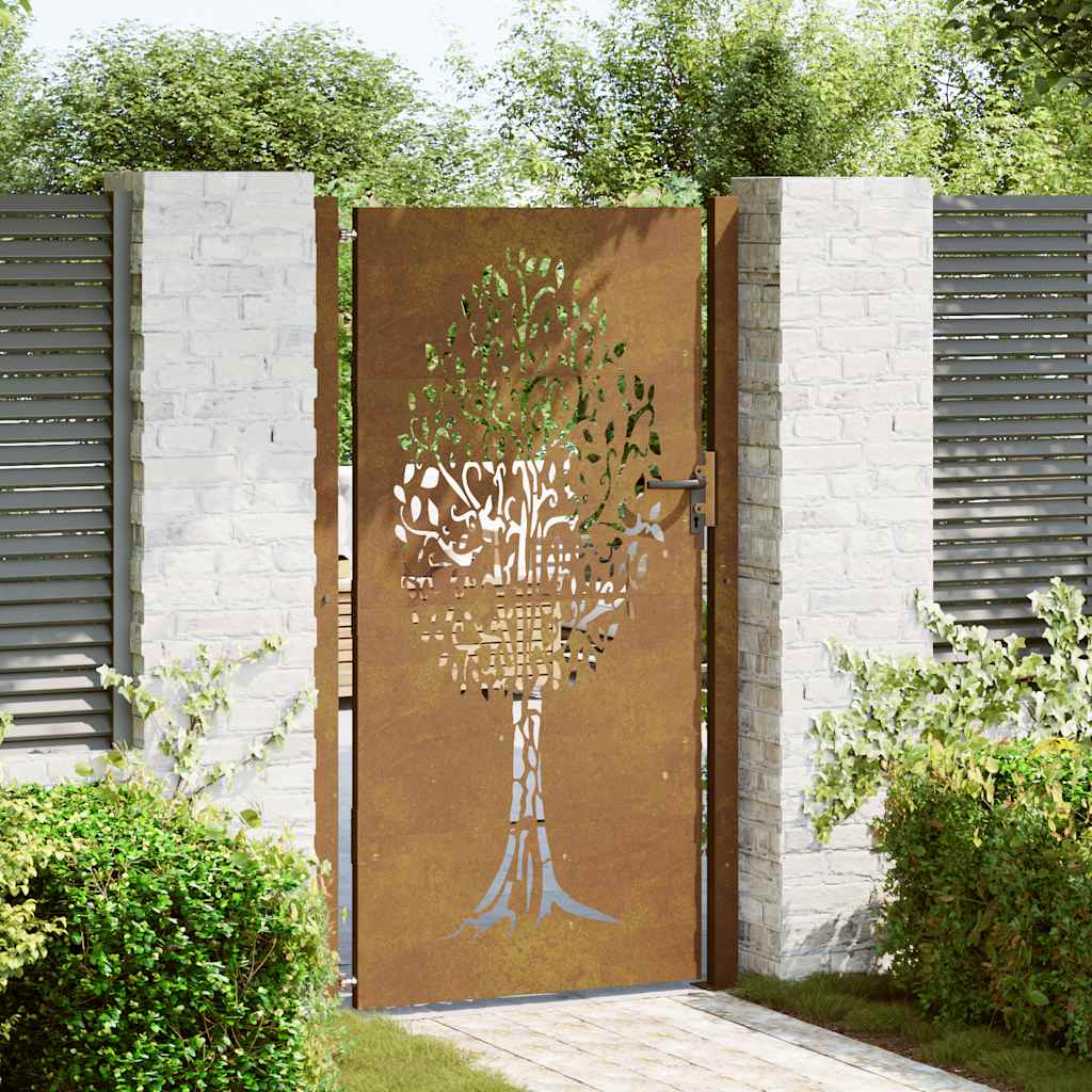 Garden Gate 100x175 cm Corten Steel Tree Design