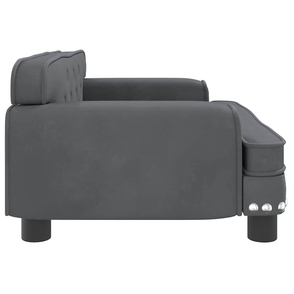 Dog Bed Dark Grey 70x45x30 cm Velvet