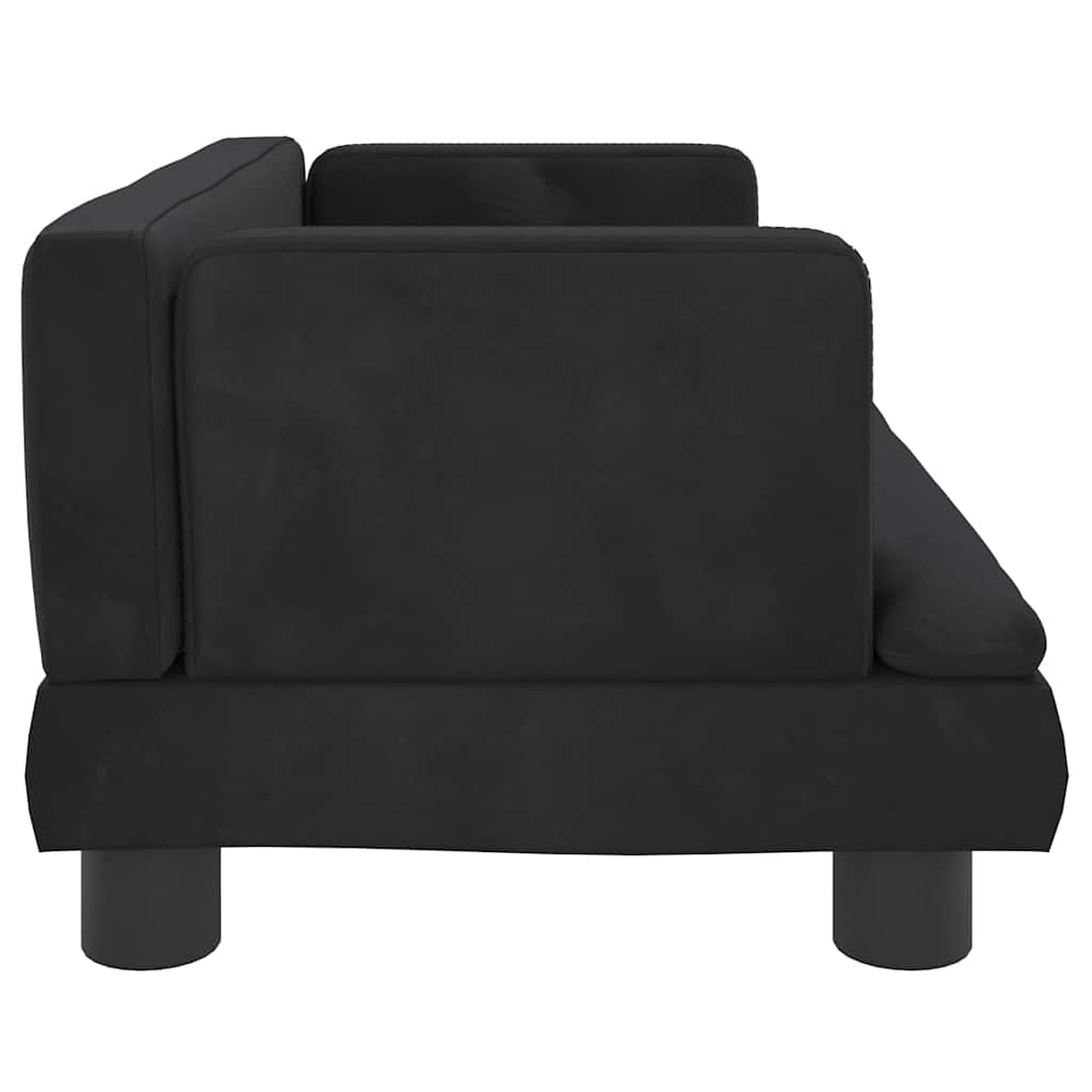 Dog Bed Black 60x40x30 cm Velvet