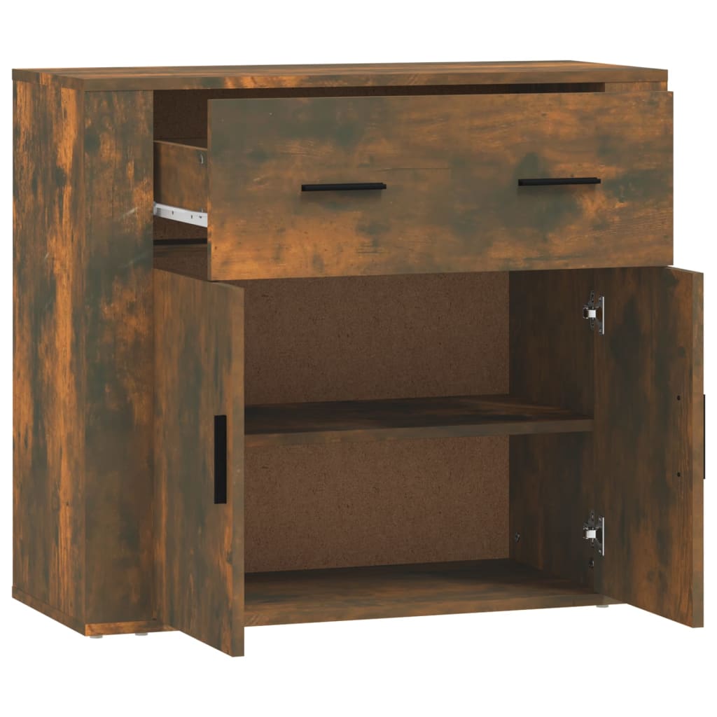 Sideboard Smoked Oak 80x33x70 cm Engineered Wood