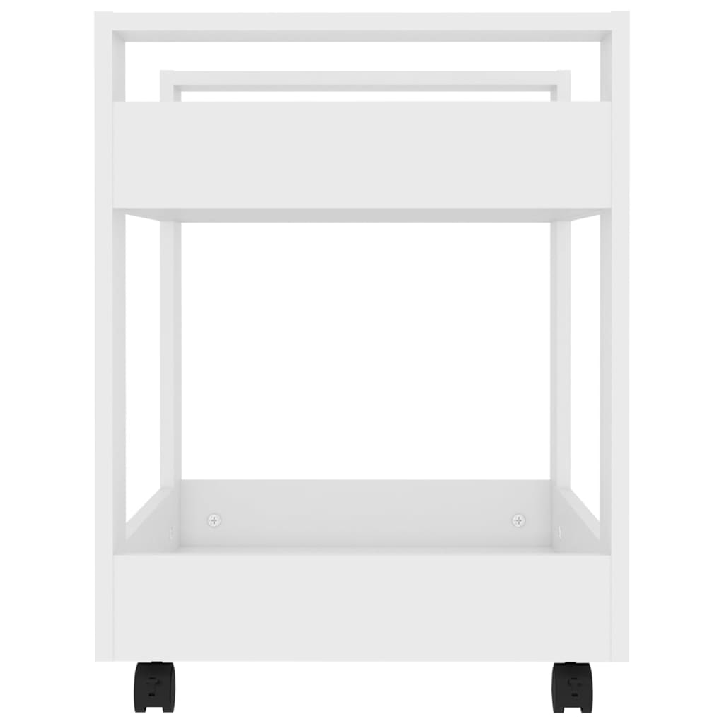 Desk Trolley White 60x45x60 cm Engineered Wood