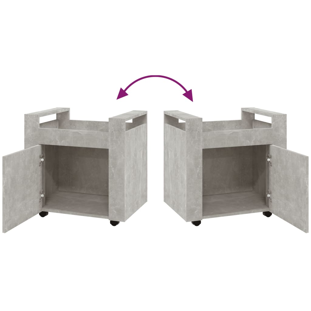 Desk Trolley Concrete Grey 60x45x60 cm Engineered Wood