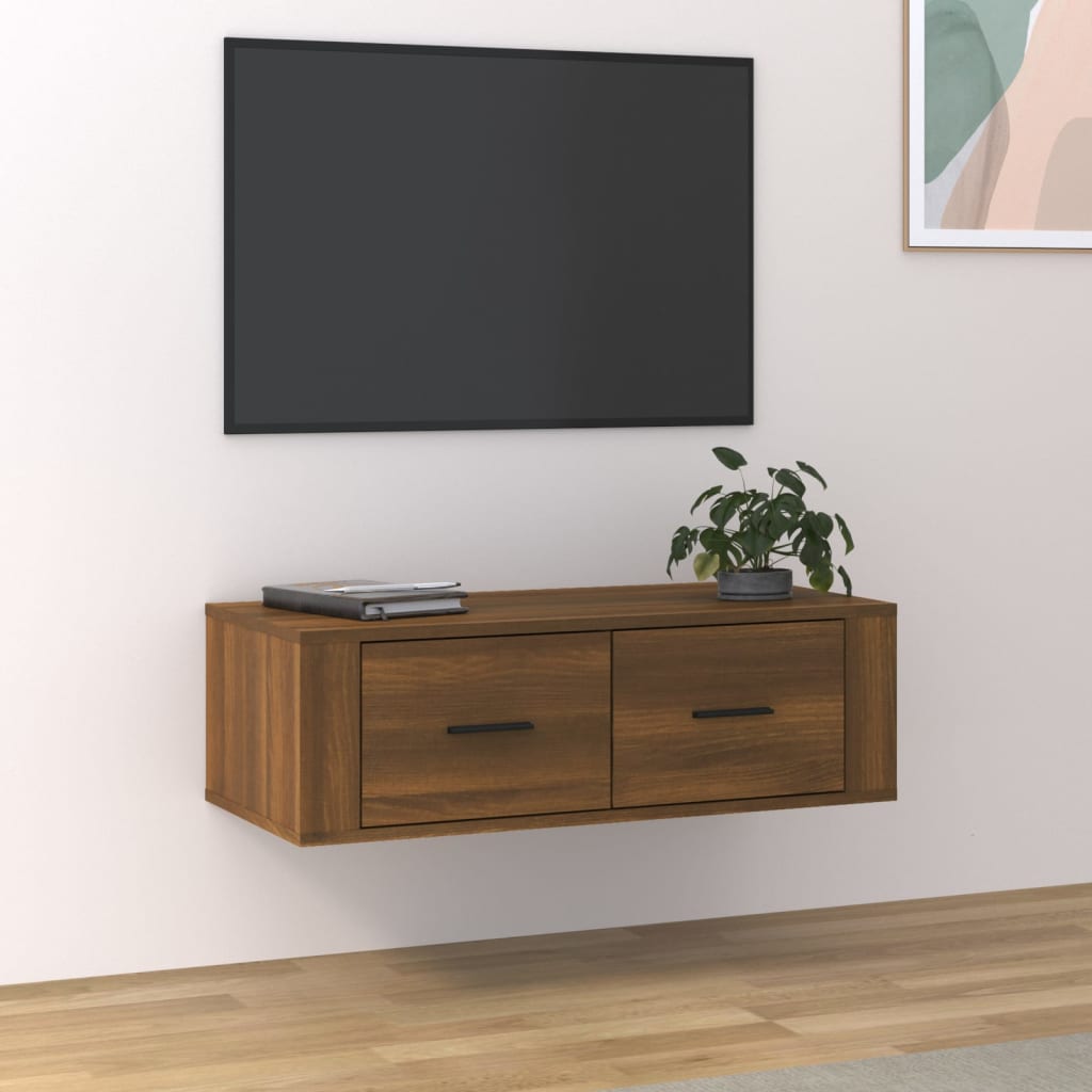 Hanging TV Cabinet Brown Oak 80x36x25 cm Engineered Wood