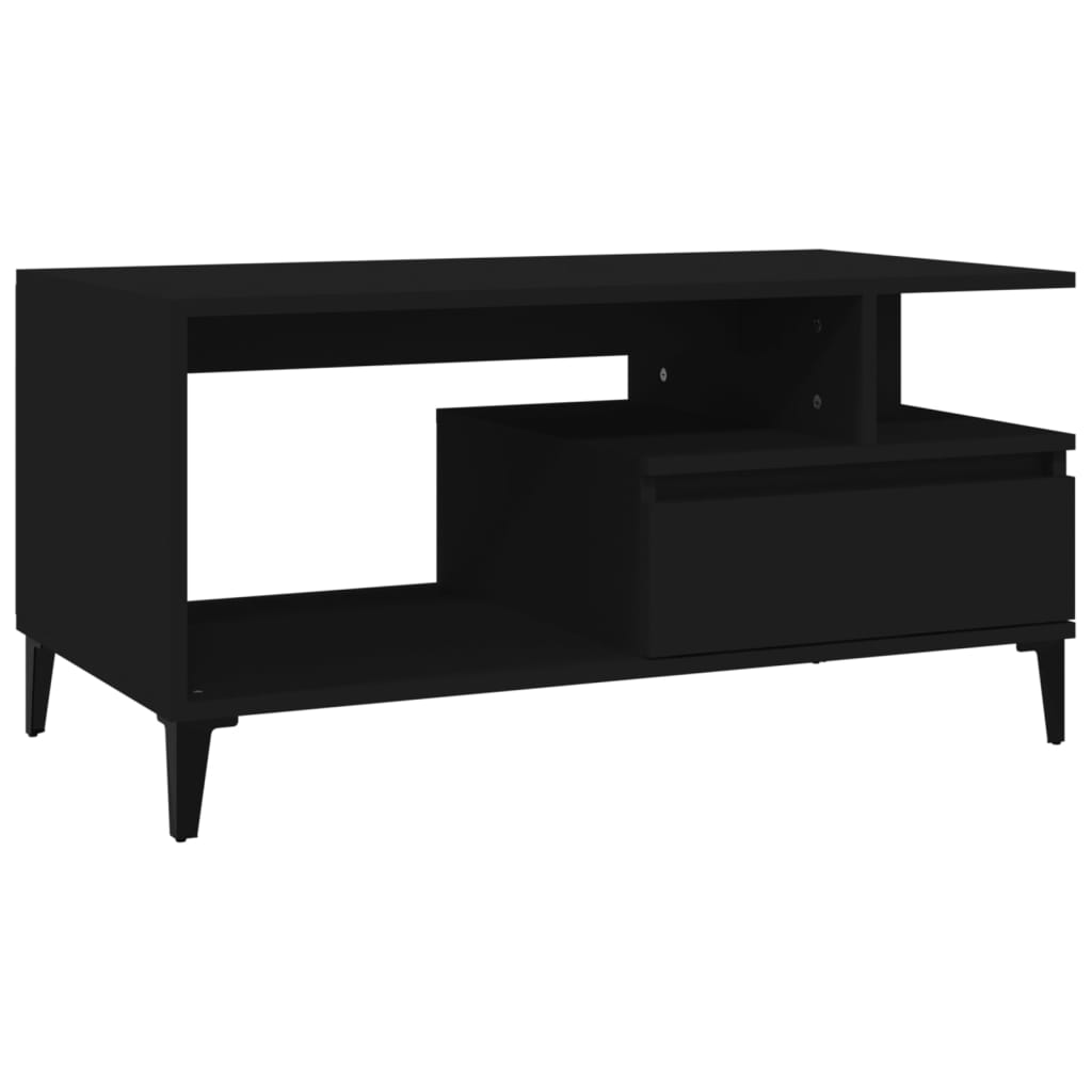 Coffee Table Black 90x49x45 cm Engineered Wood