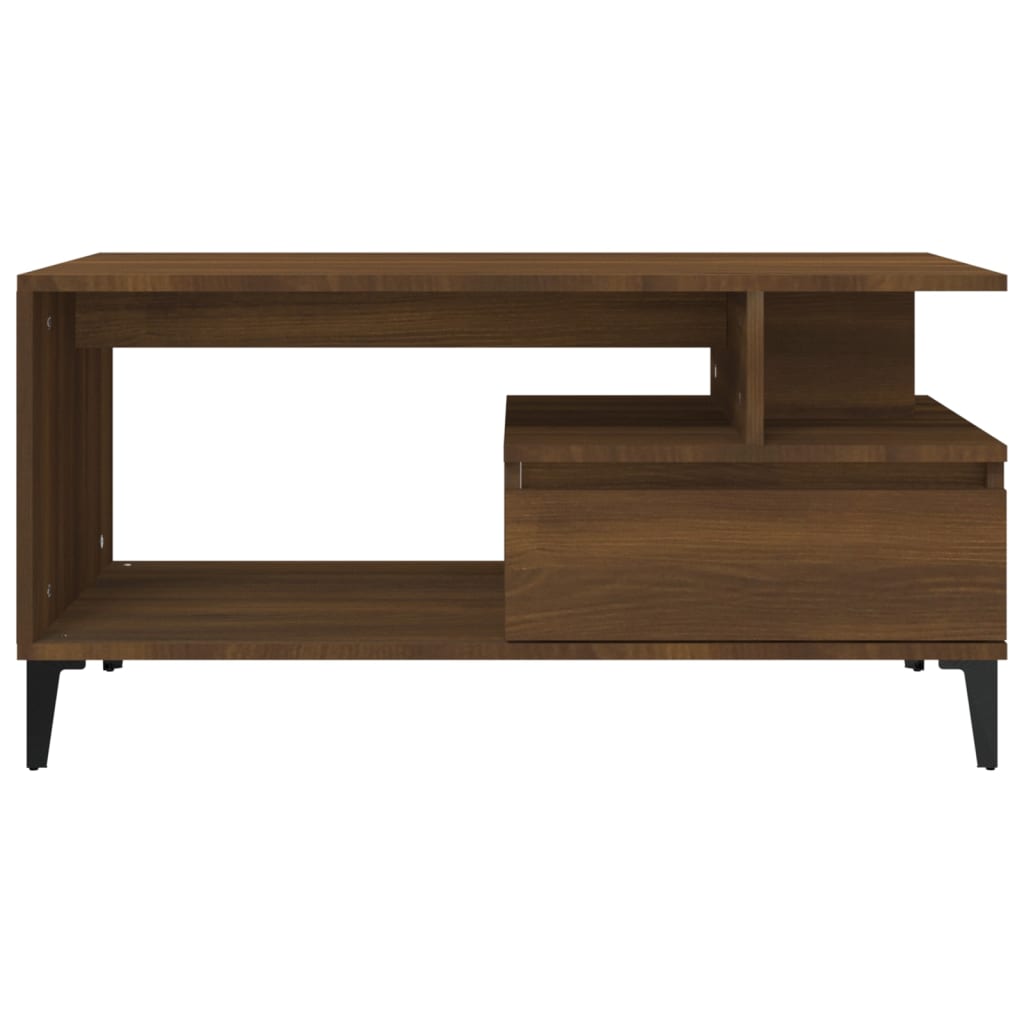 Coffee Table Brown Oak 90x49x45 cm Engineered Wood