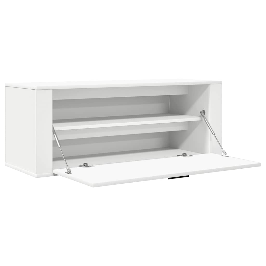 Wall Shoe Cabinet White 100x35x38 cm Engineered Wood