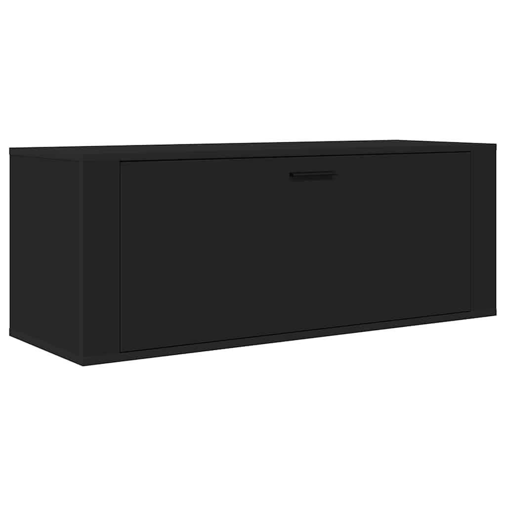 Wall Shoe Cabinet Black 100x35x38 cm Engineered Wood