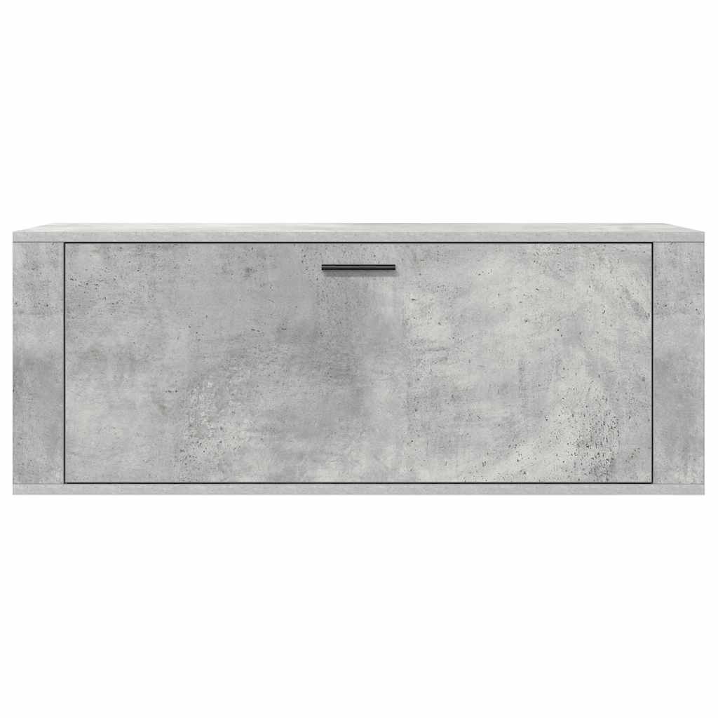 Wall Shoe Cabinet Concrete Grey 100x35x38 cm Engineered Wood