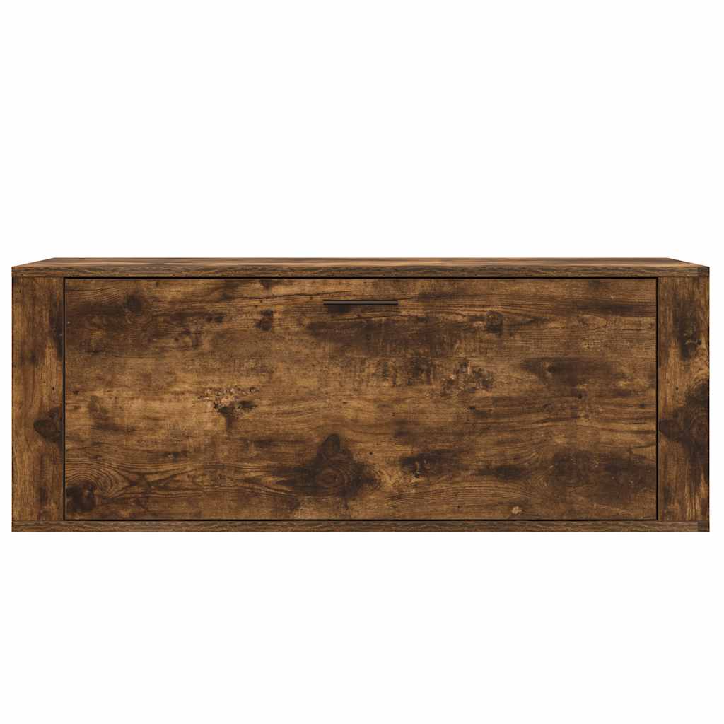 Wall Shoe Cabinet Smoked Oak 100x35x38 cm Engineered Wood