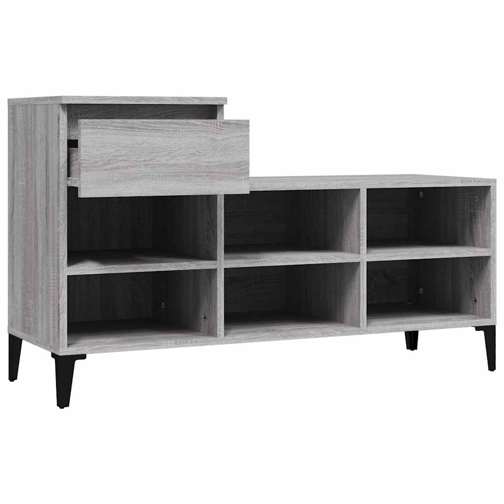 Shoe Cabinet Grey Sonoma 102x36x60 cm Engineered Wood