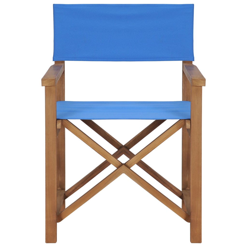 Director's Chairs 2 pcs Solid Wood Teak Blue