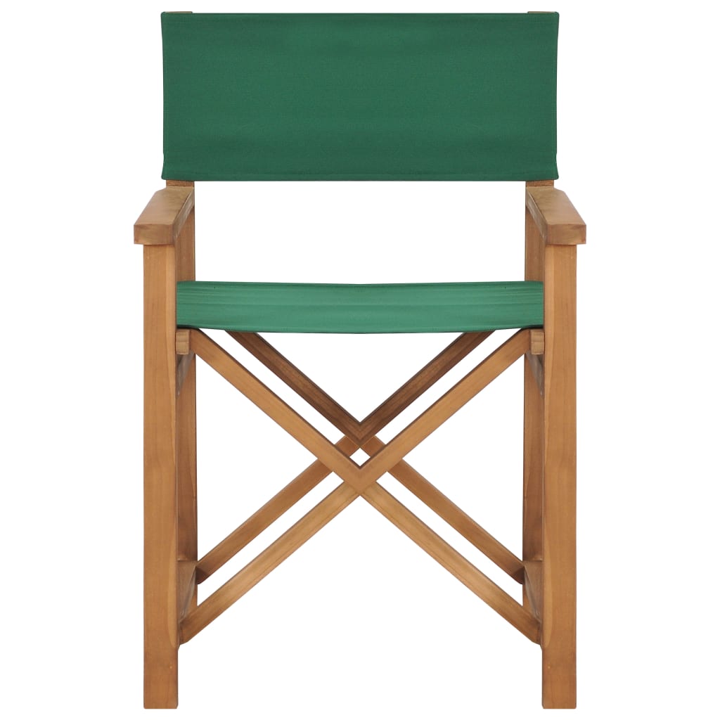 Director's Chairs 2 pcs Solid Wood Teak Green