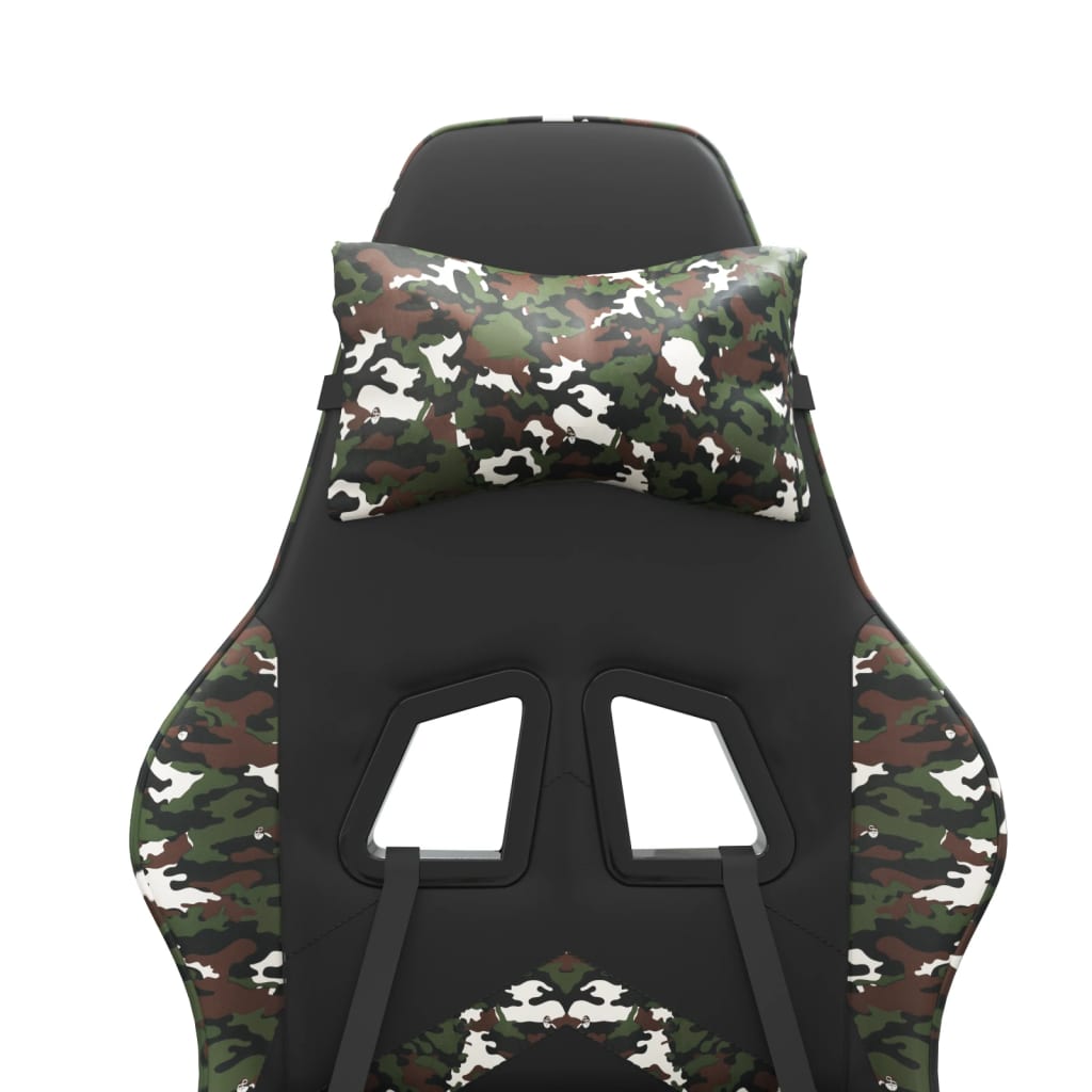 Gaming Chair with Footrest Black and Camouflage Faux Leather