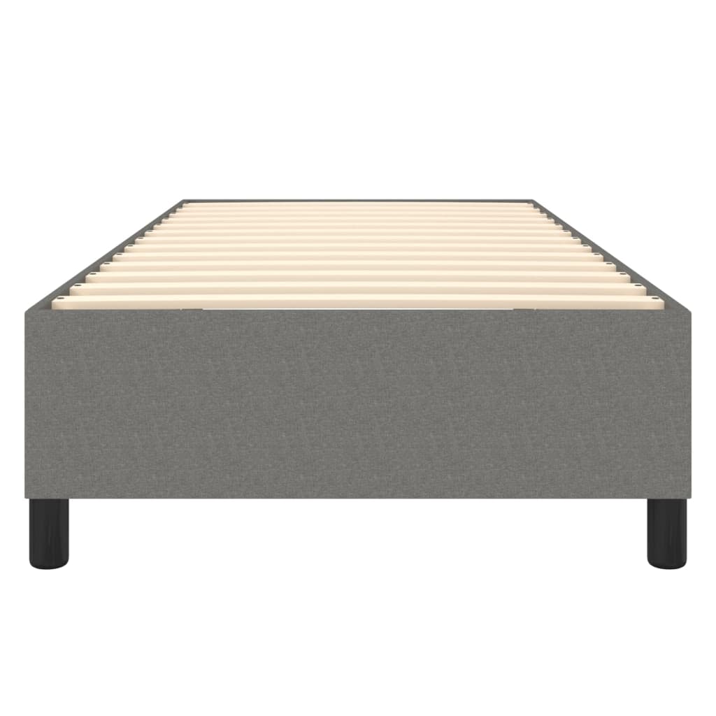 Box Spring Bed Frame Dark Grey 107x203 cm King Single Fabric