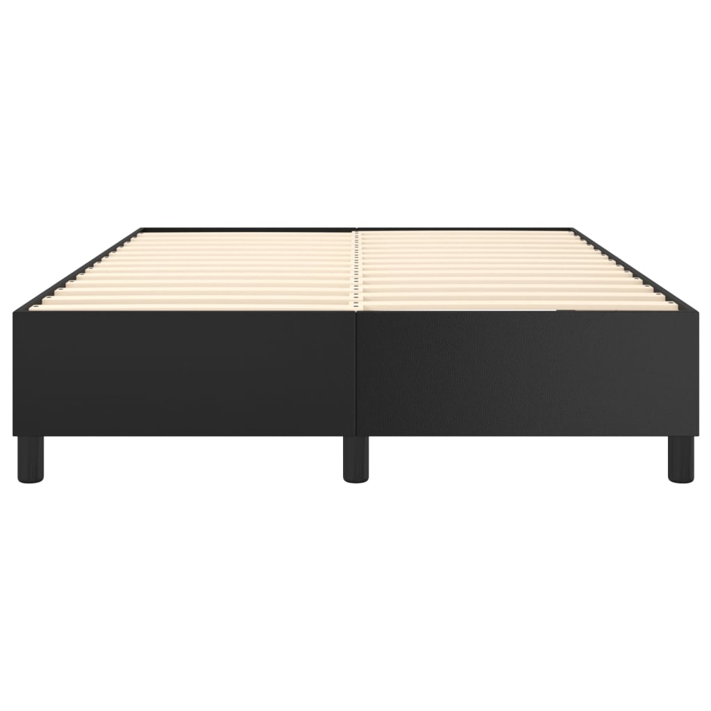 Box Spring Bed Frame Black Double Faux Leather