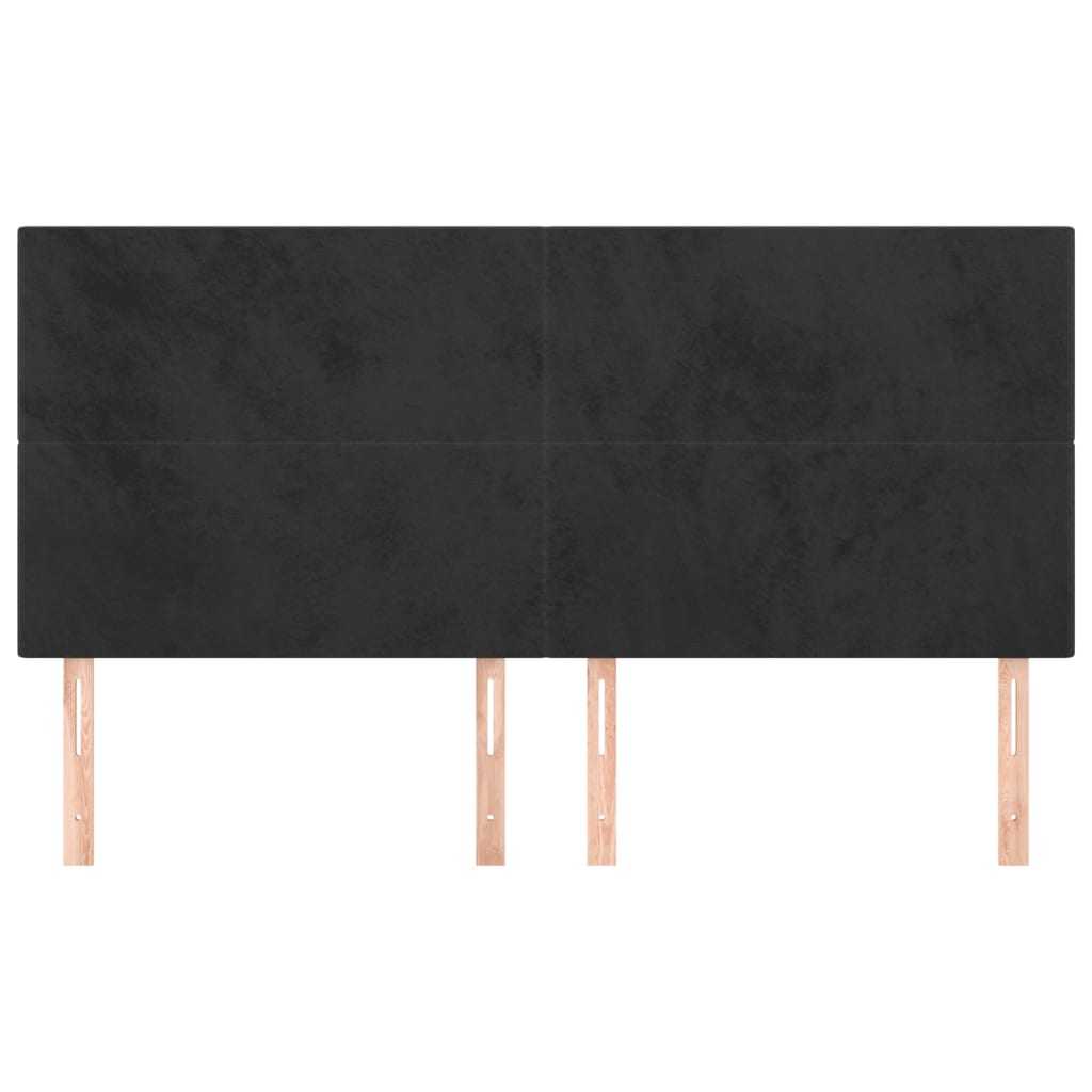 Headboards 4 pcs Black 100 cm Velvet