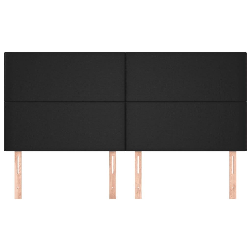 Headboards 4 pcs Black 100 cm Faux Leather