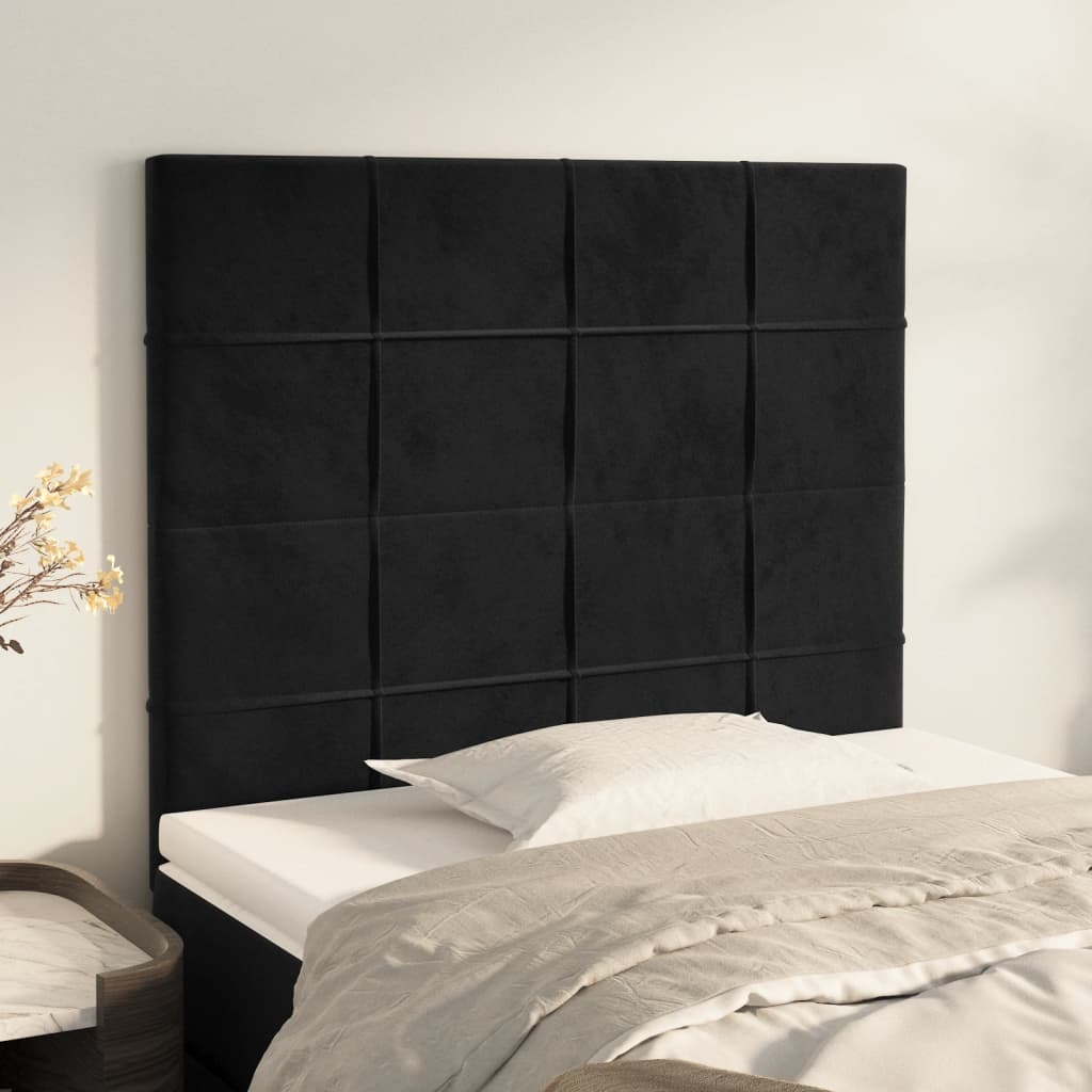 Headboards 2 pcs Black 100 cm Velvet