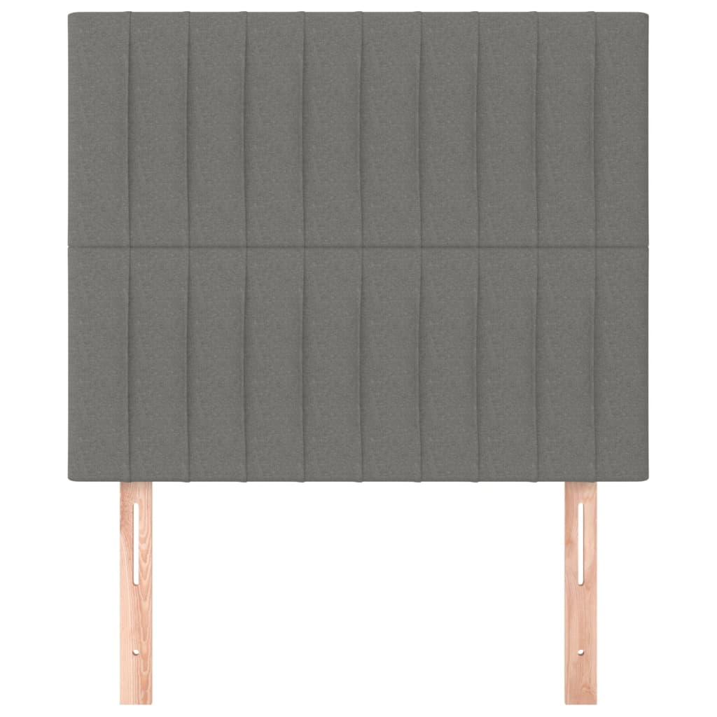 Headboards 2 pcs Dark Grey 100 cm Fabric