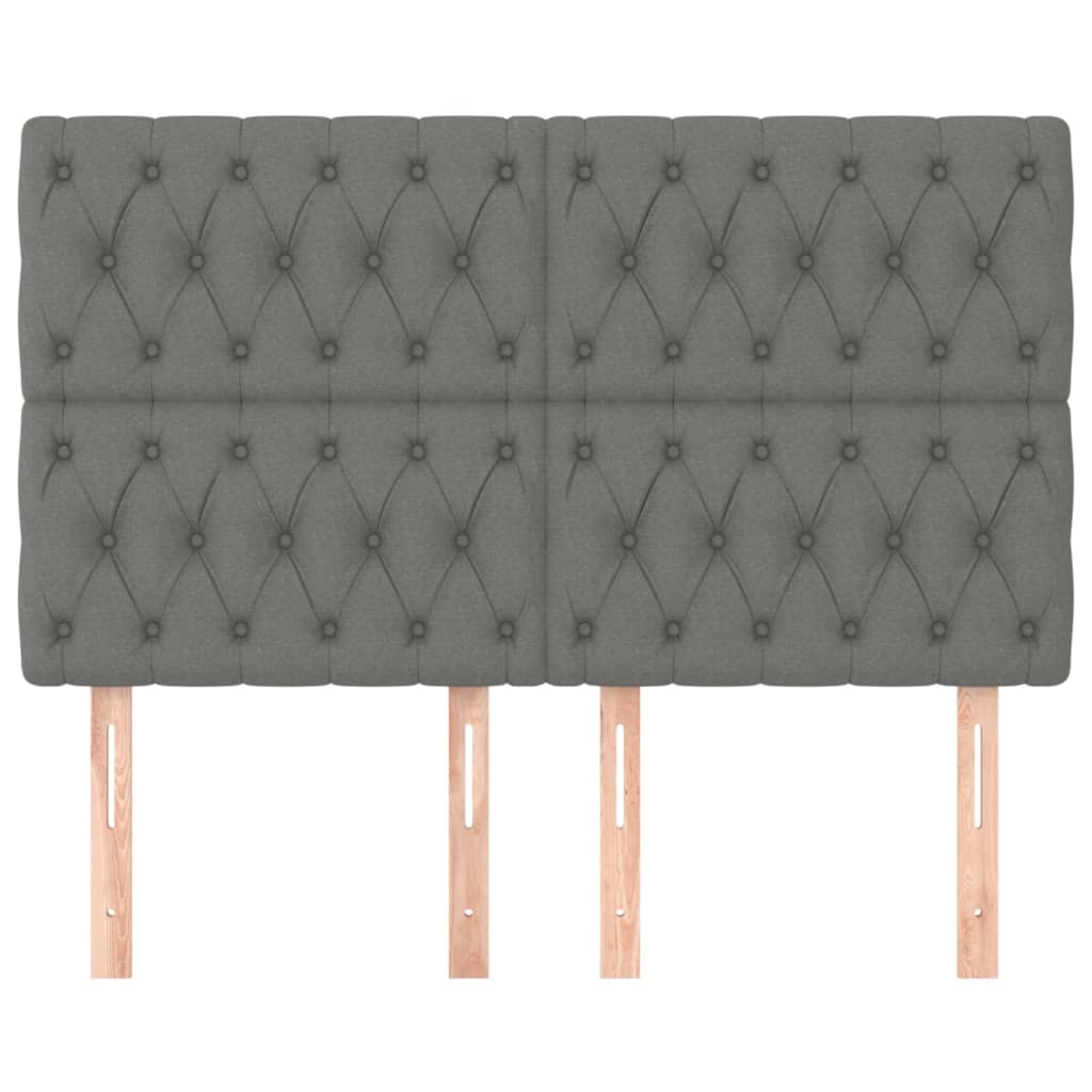 Headboards 4 pcs Dark Grey 72 cm Fabric