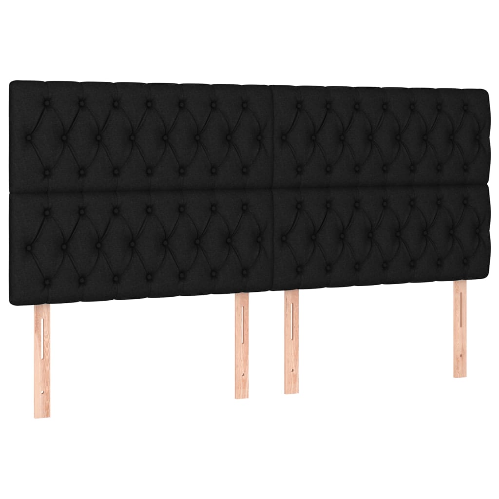Headboards 4 pcs Black 100 cm Fabric