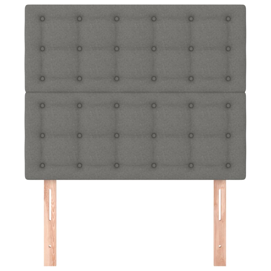 Headboards 2 pcs Dark Grey 100 cm Fabric